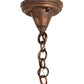 Meyda Lighting Fulton 8" Vintage Copper Spider Web Ceiling Pendant Light With Beige Art Shade Glass