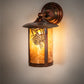 Meyda Lighting Fulton 8" Vintage Copper Winter Pine Solid Mount Wall Sconce With Amber Mica Shade Glass