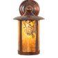 Meyda Lighting Fulton 8" Vintage Copper Winter Pine Solid Mount Wall Sconce With Amber Mica Shade Glass
