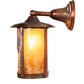 Meyda Lighting Fulton 8" Vintage Copper Winter Pine Solid Mount Wall Sconce With Amber Mica Shade Glass