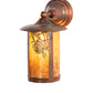 Meyda Lighting Fulton 8" Vintage Copper Winter Pine Solid Mount Wall Sconce With Amber Mica Shade Glass