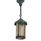 Meyda Lighting Fulton 9" Verdigris Spider Web Mini Pendant Light With Beige Iridescent Shade Glass