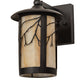 Meyda Lighting Fulton Branches 8" Craftsman Brown Solid Mount Wall Sconce With Beige Art Shade Glass