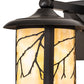 Meyda Lighting Fulton Branches 8" Craftsman Brown Solid Mount Wall Sconce With Beige Art Shade Glass