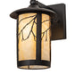 Meyda Lighting Fulton Branches 8" Craftsman Brown Solid Mount Wall Sconce With Beige Art Shade Glass