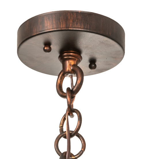 Meyda Lighting Fulton Lake Charles 14" 3-Light Rokusho Pendant Light With Clear Seeded Shade Glass
