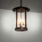 Meyda Lighting Fulton Lake Charles 14" 3-Light Rokusho Pendant Light With Clear Seeded Shade Glass
