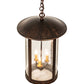 Meyda Lighting Fulton Lake Charles 14" 3-Light Rokusho Pendant Light With Clear Seeded Shade Glass