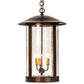 Meyda Lighting Fulton Lake Charles 14" 3-Light Rokusho Pendant Light With Clear Seeded Shade Glass