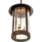 Meyda Lighting Fulton Lake Charles 14" 3-Light Rokusho Pendant Light With Clear Seeded Shade Glass