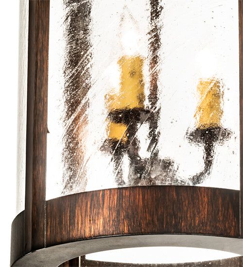 Meyda Lighting Fulton Lake Charles 14" 3-Light Rokusho Pendant Light With Clear Seeded Shade Glass