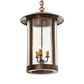 Meyda Lighting Fulton Lake Charles 14" 3-Light Rokusho Pendant Light With Clear Seeded Shade Glass