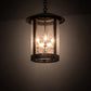 Meyda Lighting Fulton Lake Charles 14" 4-Light Vintage Copper Pendant Light With Clear Seeded Shade Glass