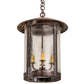 Meyda Lighting Fulton Lake Charles 14" 4-Light Vintage Copper Pendant Light With Clear Seeded Shade Glass
