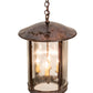 Meyda Lighting Fulton Lake Charles 14" 4-Light Vintage Copper Pendant Light With Clear Seeded Shade Glass