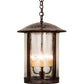 Meyda Lighting Fulton Lake Charles 14" 4-Light Vintage Copper Pendant Light With Clear Seeded Shade Glass