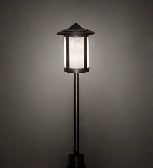 Meyda Lighting Fulton Prime 21" Craftsman Brown Outdoor Landscape Fixture With White Shade Glass