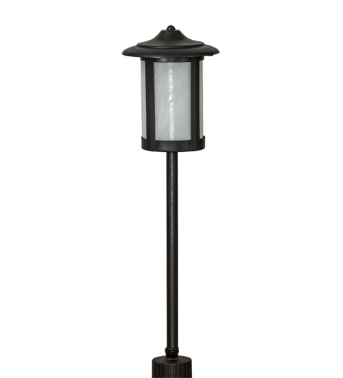 Meyda Lighting Fulton Prime 21" Craftsman Brown Outdoor Landscape Fixture With White Shade Glass