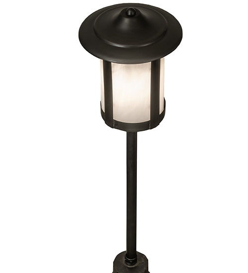 Meyda Lighting Fulton Prime 21" Craftsman Brown Outdoor Landscape Fixture With White Shade Glass