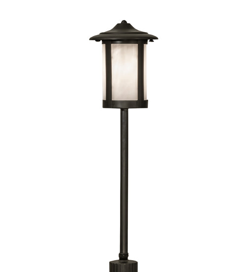 Meyda Lighting Fulton Prime 21" Craftsman Brown Outdoor Landscape Fixture With White Shade Glass