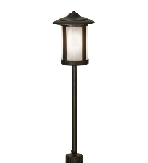 Meyda Lighting Fulton Prime 21" Craftsman Brown Outdoor Landscape Fixture With White Shade Glass