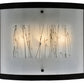 Meyda Lighting Fused Glass 24" 3-Light Mirror Black Twigs Wall Sconce With White & Black Twigs Shade Glass