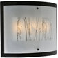 Meyda Lighting Fused Glass 24" 3-Light Mirror Black Twigs Wall Sconce With White & Black Twigs Shade Glass