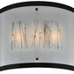 Meyda Lighting Fused Glass 24" 3-Light Mirror Black Twigs Wall Sconce With White & Black Twigs Shade Glass