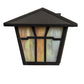 Meyda Lighting Gable 231454 10" Craftsman Brown Wall Sconce With Beige Iridescent Shade Glass