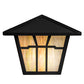 Meyda Lighting Gable 231454 10" Craftsman Brown Wall Sconce With Beige Iridescent Shade Glass