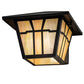 Meyda Lighting Gable 231454 10" Craftsman Brown Wall Sconce With Beige Iridescent Shade Glass