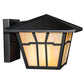 Meyda Lighting Gable 231454 10" Craftsman Brown Wall Sconce With Beige Iridescent Shade Glass