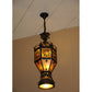 Meyda Lighting Gaetano 23" 7-Light Weathered Bronze Pendant Light With Amber Mica Shade Glass