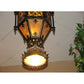 Meyda Lighting Gaetano 23" 7-Light Weathered Bronze Pendant Light With Amber Mica Shade Glass