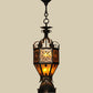 Meyda Lighting Gaetano 23" 7-Light Weathered Bronze Pendant Light With Amber Mica Shade Glass
