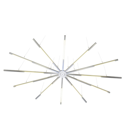 Meyda Lighting Galactica 210" 12-Light 12-Arm LED Brushed Aluminum Pendant Light System