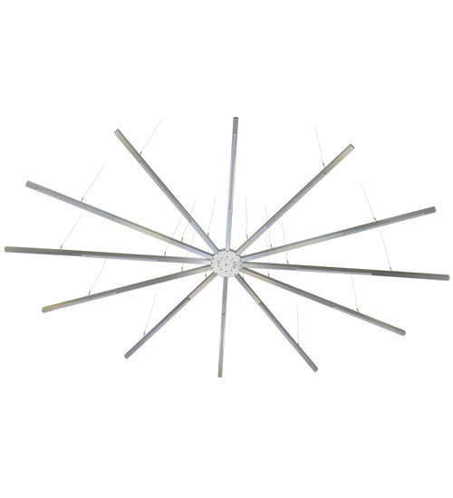Meyda Lighting Galactica 210" 12-Light 12-Arm LED Brushed Aluminum Pendant Light System