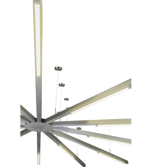 Meyda Lighting Galactica 210" 12-Light 12-Arm LED Brushed Aluminum Pendant Light System