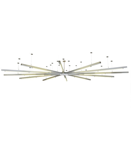 Meyda Lighting Galactica 210" 12-Light 12-Arm LED Brushed Aluminum Pendant Light System