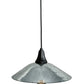 Meyda Lighting Galatia 12" Textured Black Pendant Light With Gray Seeded Mercury Shade Glass