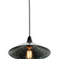Meyda Lighting Galatia 12" Textured Black Pendant Light With Gray Seeded Mercury Shade Glass