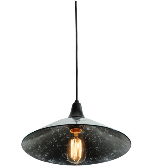 Meyda Lighting Galatia 12" Textured Black Pendant Light With Gray Seeded Mercury Shade Glass