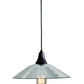 Meyda Lighting Galatia 12" Textured Black Pendant Light With Gray Seeded Mercury Shade Glass