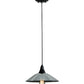 Meyda Lighting Galatia 12" Textured Black Pendant Light With Gray Seeded Mercury Shade Glass