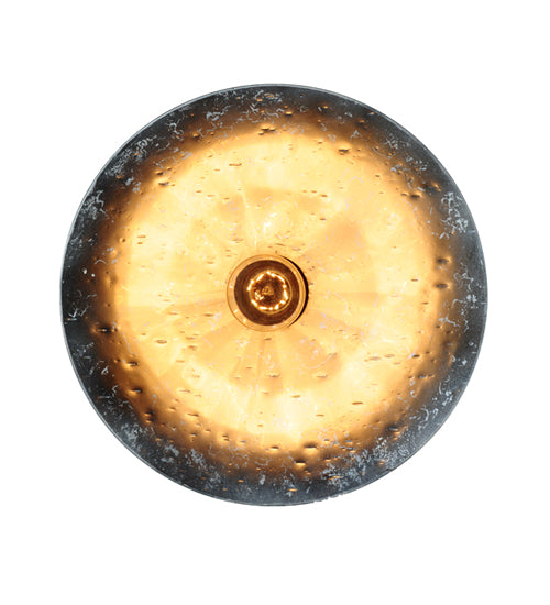 Meyda Lighting Galatia 12" Textured Black Pendant Light With Gray Seeded Mercury Shade Glass