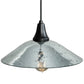 Meyda Lighting Galatia 12" Textured Black Pendant Light With Gray Seeded Mercury Shade Glass