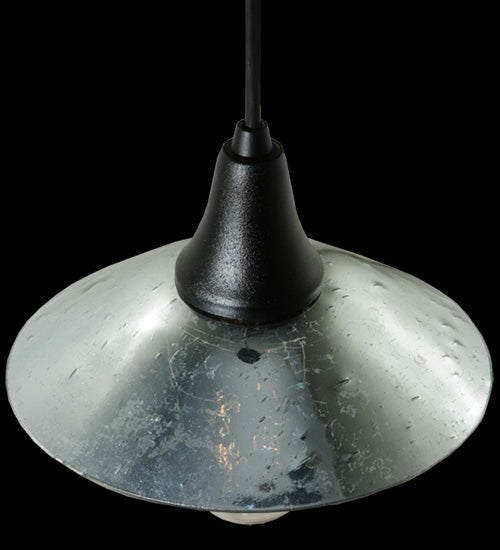 Meyda Lighting Galatia 8" Textured Black Pendant Light With Gray Seeded Mercury Shade Glass