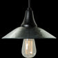 Meyda Lighting Galatia 8" Textured Black Pendant Light With Gray Seeded Mercury Shade Glass