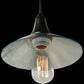 Meyda Lighting Galatia 8" Textured Black Pendant Light With Gray Seeded Mercury Shade Glass