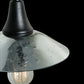 Meyda Lighting Galatia 8" Textured Black Pendant Light With Gray Seeded Mercury Shade Glass